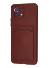 Mey İthalat®   Mİ 11 Lite Kılıf Kelvin Kartvizitli Silikon - Bordo