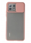 Mey İthalat®   Mİ 11 Lite Kılıf Palm Buzlu Kamera Sürgülü Silikon - Pembe