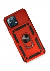 Mey İthalat®   Mİ 11 Lite Kılıf Pars Lens Yüzüklü Silikon - Kırmızı