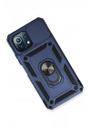 Mey İthalat®   Mİ 11 Lite Kılıf Pars Lens Yüzüklü Silikon - Lacivert