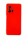 Mey İthalat®   Mi 11T Pro Kılıf Nano içi Kadife Silikon - Kırmızı