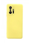 Mey İthalat®   Mi 11T Pro Kılıf Nano içi Kadife Silikon - Sarı