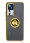 Mey İthalat®   Mi 12T Pro Kılıf Montreal Yüzüklü Silikon Kapak - Sarı