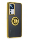 Mey İthalat®   Mi 12T Pro Kılıf Montreal Yüzüklü Silikon Kapak - Sarı