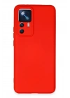 Mey İthalat®   Mi 12T Pro Kılıf Nano içi Kadife Silikon - Kırmızı
