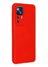 Mey İthalat®   Mi 12T Pro Kılıf Nano içi Kadife Silikon - Kırmızı