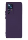Mey İthalat®   Mi 12T Pro Kılıf Nano içi Kadife Silikon - Mor