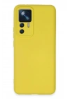 Mey İthalat®   Mi 12T Pro Kılıf Nano içi Kadife Silikon - Sarı