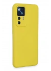 Mey İthalat®   Mi 12T Pro Kılıf Nano içi Kadife Silikon - Sarı
