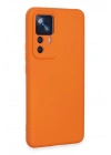 Mey İthalat®   Mi 12T Pro Kılıf Nano içi Kadife Silikon - Turuncu