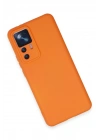 Mey İthalat®   Mi 12T Pro Kılıf Nano içi Kadife Silikon - Turuncu