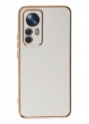 Mey İthalat®   Mi 12T Pro Kılıf Volet Silikon - Beyaz