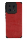 Mey İthalat®   Mi 13 Pro Kılıf Loop Deri Silikon - Kırmızı