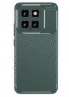 Mey İthalat®   Mi 14T Kılıf Auto Focus Karbon Kapak - Koyu Yeşil