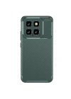 Mey İthalat®   Mi 14T Kılıf Auto Focus Karbon Kapak - Koyu Yeşil