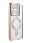 Mey İthalat®   Mi 14T Pro Joke Simli Magneticsafe Kılıf - Gold