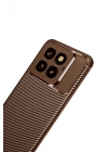 Mey İthalat®   Mi 14T Pro Kılıf Auto Focus Karbon Kapak - Kahverengi