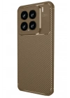 Mey İthalat®   Mi 15 Kılıf Auto Focus Karbon Kapak - Kahverengi