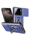 Mey İthalat®   Mi 15 Kılıf Pars Lens Yüzüklü Silikon - Lacivert
