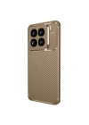 Mey İthalat®   Mi 15 Pro Kılıf Auto Focus Karbon Kapak - Kahverengi