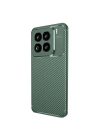 Mey İthalat®   Mi 15 Pro Kılıf Auto Focus Karbon Kapak - Koyu Yeşil