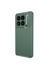 Mey İthalat®   Mi 15 Pro Kılıf Auto Focus Karbon Kapak - Koyu Yeşil