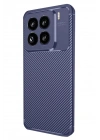 Mey İthalat®   Mi 15 Pro Kılıf Auto Focus Karbon Kapak - Lacivert