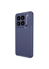 Mey İthalat®   Mi 15 Pro Kılıf Auto Focus Karbon Kapak - Lacivert