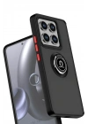 Mey İthalat®   Mi 15 Pro Kılıf Montreal Yüzüklü Silikon Kapak - Siyah