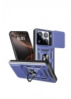 Mey İthalat®   Mi 15 Pro Kılıf Pars Lens Yüzüklü Silikon - Lacivert