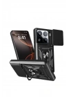 Mey İthalat®   Mi 15 Pro Kılıf Pars Lens Yüzüklü Silikon - Siyah