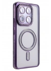 Mey İthalat®   Mi 15T Pro Joke Simli Magneticsafe Kılıf - Derin Mor