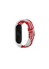 Mey İthalat®   Mi Band 4 Star Kordon - Beyaz-Kırmızı
