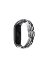 Mey İthalat®   Mi Band 4 Star Kordon - Gri-Siyah