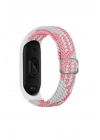 Mey İthalat®   Mi Band 4 Star Kordon - Pembe-Beyaz