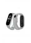 Mey İthalat®   Mi Band 6 Spor Delikli Kordon - Gri-Kırmızı