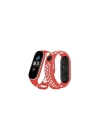 Mey İthalat®   Mi Band 6 Spor Delikli Kordon - Kırmızı-Beyaz