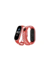 Mey İthalat®   Mi Band 6 Spor Delikli Kordon - Kırmızı-Beyaz
