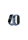 Mey İthalat®   Mi Band 6 Spor Delikli Kordon - Lacivert-Beyaz