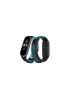 Mey İthalat®   Mi Band 6 Spor Delikli Kordon - Siyah-Mavi-Beyaz