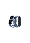 Mey İthalat®   Mi Band 7 Spor Delikli Kordon - Lacivert-Beyaz