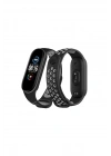 Mey İthalat®   Mi Band 7 Spor Delikli Kordon - Siyah-Gri