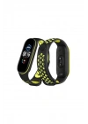 Mey İthalat®   Mi Band 7 Spor Delikli Kordon - Siyah-Yeşil