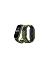 Mey İthalat®   Mi Band 7 Spor Delikli Kordon - Siyah-Yeşil