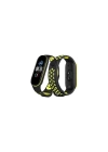 Mey İthalat®   Mi Band 7 Spor Delikli Kordon - Siyah-Yeşil