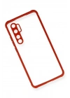Mey İthalat®   Mi Note 10 Lite Kılıf Miami Şeffaf Silikon - Kırmızı
