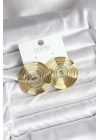 Mey İthalat® Pirinç Gold Renk Circle Model Kadın Küpe
