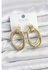 Mey İthalat® Pirinç Gold Renk Damla Model Vintage Kadın Küpe