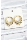 Mey İthalat® Pirinç Gold Renk Halka Sarmal Model Vintage Kadın Küpe