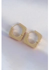 Mey İthalat® Pirinç Gold Renk Kare Küpe